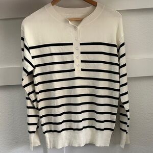 Striped Button-Up Women's Sweater